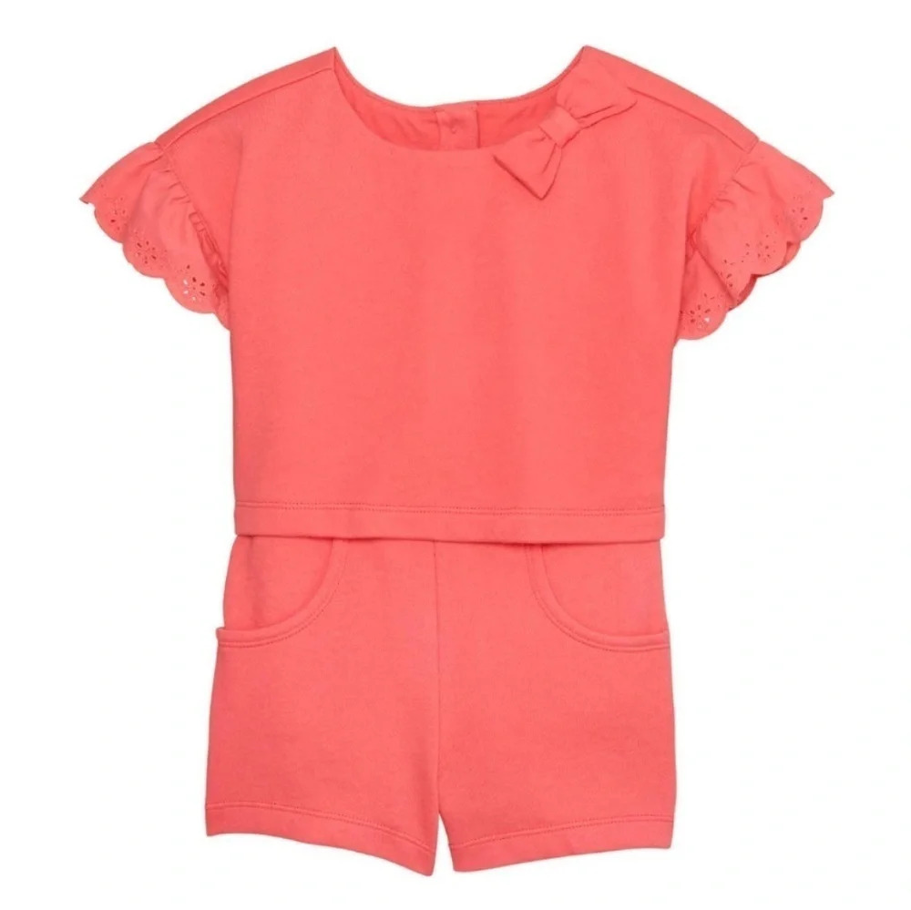 Janie & Jack Toddler Girl Summer Eyelet Romper 4